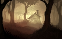 fantasy trees forest fantasy art the hill digital art house 1366x768 wallpaper 